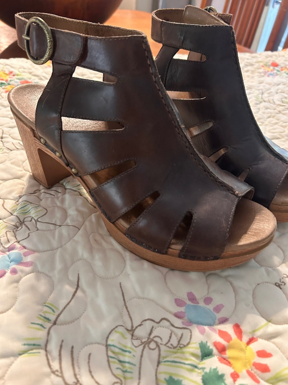 DANSKO Brown Leather Heeled Sandals Women 42/11